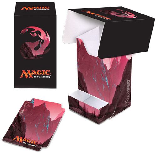 yugioh deck box ultra pro Magic The Gathering Mana 5 Mountain with Dice Tray The Gathering 100+ Deck Box card storage container features vibrant ultra pro deck box yugioh