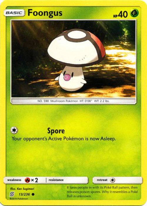 Pokemon Trading Card Game Sun & Moon Unified Minds Common Foongus #13