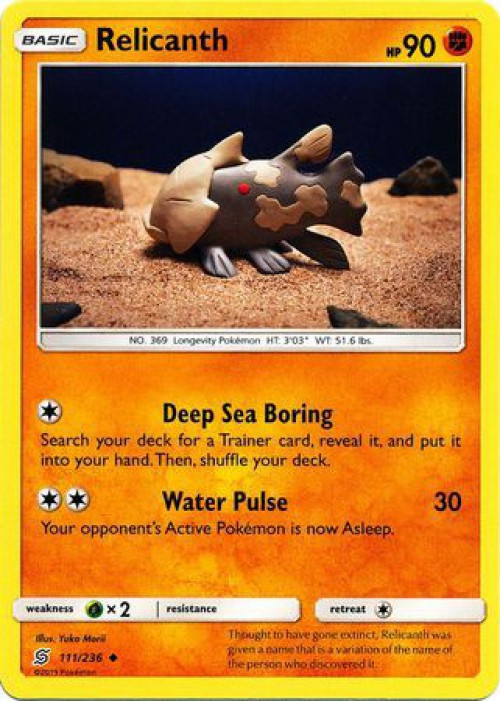 Pokemon Trading Card Game Sun Moon Unified Minds Single Card Uncommon  Relicanth 111 - ToyWiz