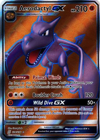 Pokemon Trading Card Game Sun Moon Unified Minds Single Card Ultra Rare  Aerodactyl GX 224 - ToyWiz