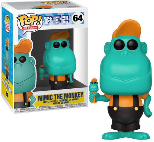 【Funko POP/米国限定/激レア/新品】PEZ®︎ ミミックザモンキー Funko PEZ POP Ad Icons Mimic the Monkey Vinyl Figure 64 Teal