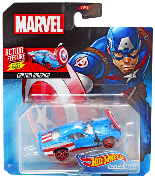 Hot Wheels Marvel Action Feature Captain America Diecast Car 25