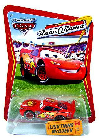 Disney / Pixar Cars The World of Cars Race-O-Rama Lightning McQueen Diecast  Car #1 [Damaged Package]