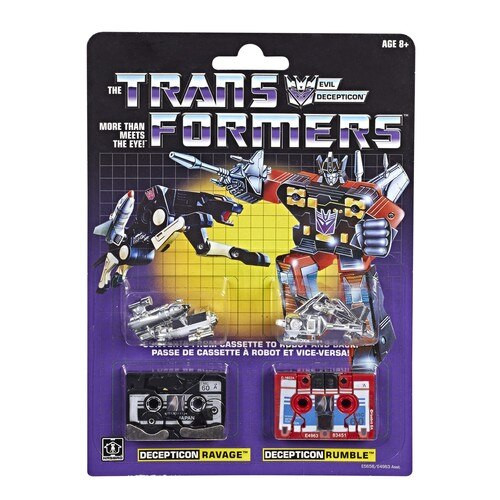 Transformers G1 Reissue Cassette Ravage Rumble 1.8 Figure 2-Pack