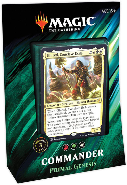 MtG Trading Card Game 2019 Commander Primal Genesis Deck [White Red Green,  100 Cards]