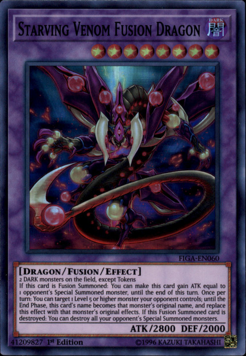 YuGiOh Fists of the Gadgets Single Card Super Rare Starving Venom Fusion Dragon FIGA-EN060 - ToyWiz YuGiOh Fists of the Gadgets Single Card Super Rare Starving Venom Fusion Dragon FIGA-EN060 - ToyWiz