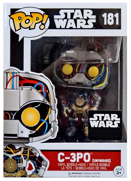 Funko POP! Star Wars C-3PO Exclusive Vinyl Bobble Head #181 [Unfinished,  Droids Box, Damaged Package]