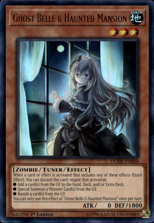 YuGiOh Duel Devastator Ultra Rare Ghost Belle & Haunted Mansion DUDE-EN004  [Alternate Art]