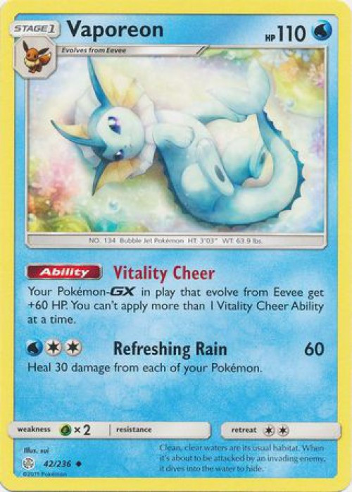 vaporeon stage 1 pokemon card value Prices & 2026 you may have your opponent shuffle his or her hand into his or her deck Pokemon Trading Card Game Sun