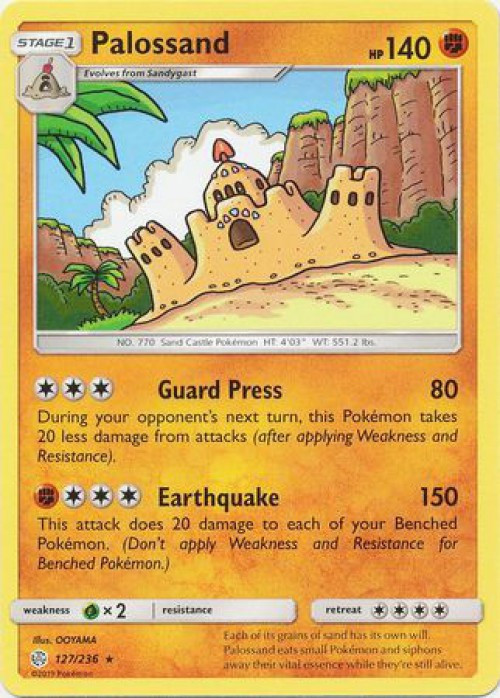 Pokemon Trading Card Game Sun Moon Cosmic Eclipse Single Card Rare Palossand  127 - ToyWiz