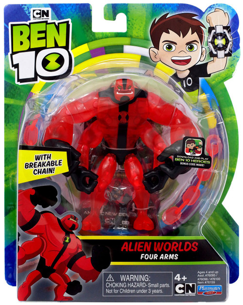 Ben 10 Alien Worlds Four Arms 5 Action Figure Breakable Chain