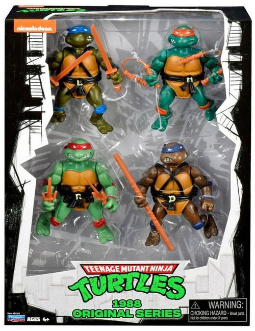 Teenage Mutant Ninja Turtles Nickelodeon 1988 Original Series Exclusive  Action FIgure 4-Pack