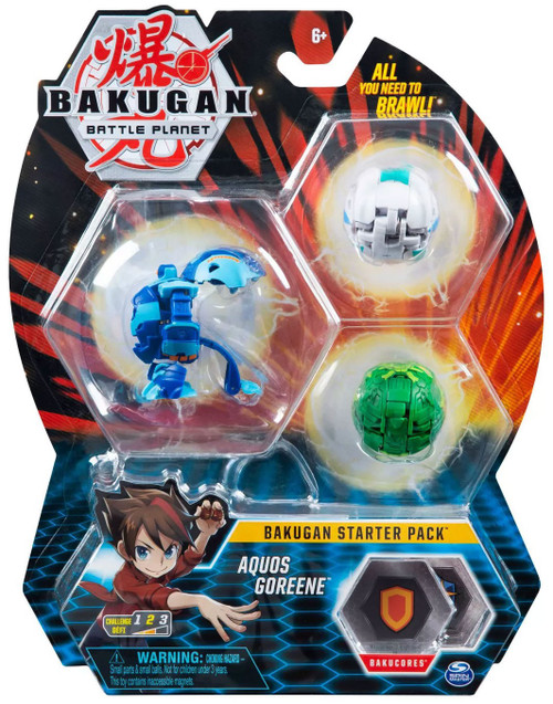 Bakugan Battle Planet Aquos Goreene 3-Figure Starter Pack Spin