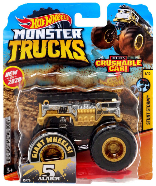 Hot Wheels Monster Trucks 5 Alarm 164 Diecast Car Gold Mattel Toys
