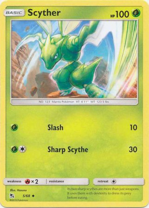 all scyther pokemon cards Vintage Uncommon - Neo Discovery Non-Holo Card 46/75 or 20 more damage if exactly 2 are heads Scyther | Pokémon Cards and