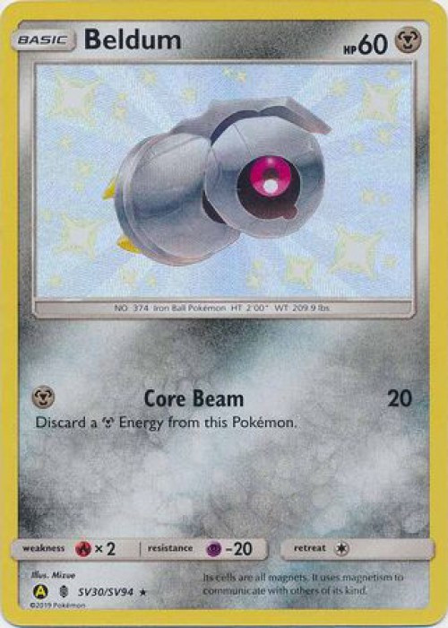 Pokemon Trading Card Game Hidden Fates Single Card Shiny Rare Beldum Sv30 Toywiz