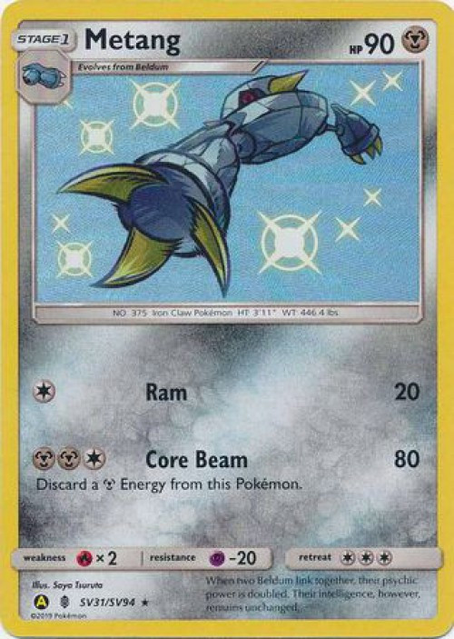 Pokemon Trading Card Game Hidden Fates Shiny Rare Metang SV31