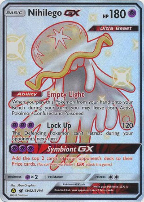 pokemon cards gx ultra shiny Pokemon 2018 SM#8b GX Ultra Shiny Naganadel GX Holofoil Card #052/150