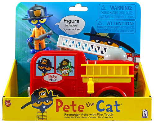 Pete the Cat Firefighter Pete with Fire Truck Vehicle Figure