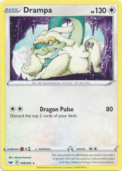 drampa pokemon card value (97/145) [Sun & Moon: Guardians Rising] the trusted official grading guarantees its condition Drampa 119/203 NM / M