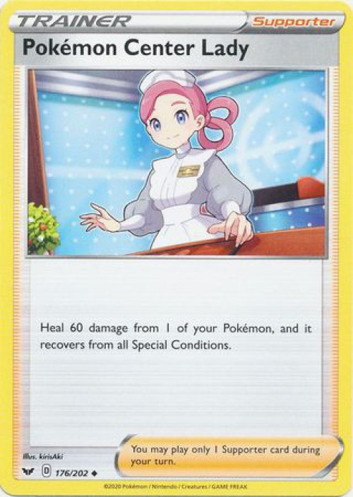 pokemon center lady card GGT - 185/185 Heal 60 damage and remove all Special Conditions from 1 of your Pokmon. Pokemon Trading Card Game Sword
