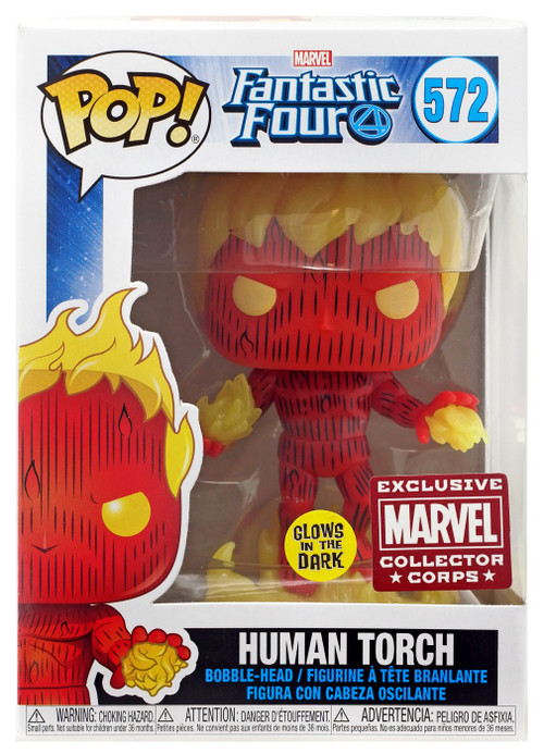 Funko Fantastic Four POP! Marvel Human Torch Vinyl Figure #572  [Glow-in-the-Dark]