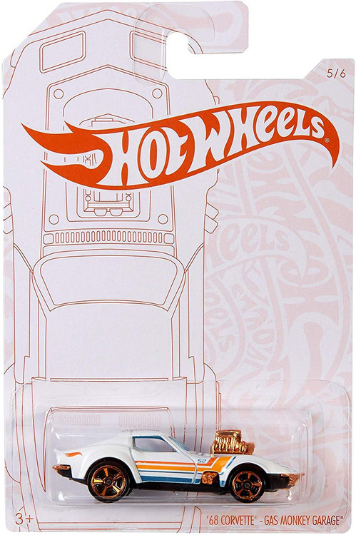 Hot Wheels Pearl Chrome 68 Corvette - Gas Monkey Garage 164