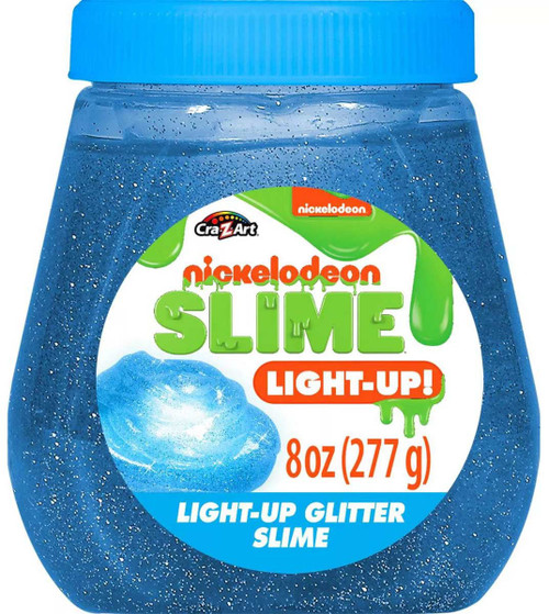 Nickelodeon Slime Light-Up Glitter Blue Slime Cra-Z-Art - ToyWiz