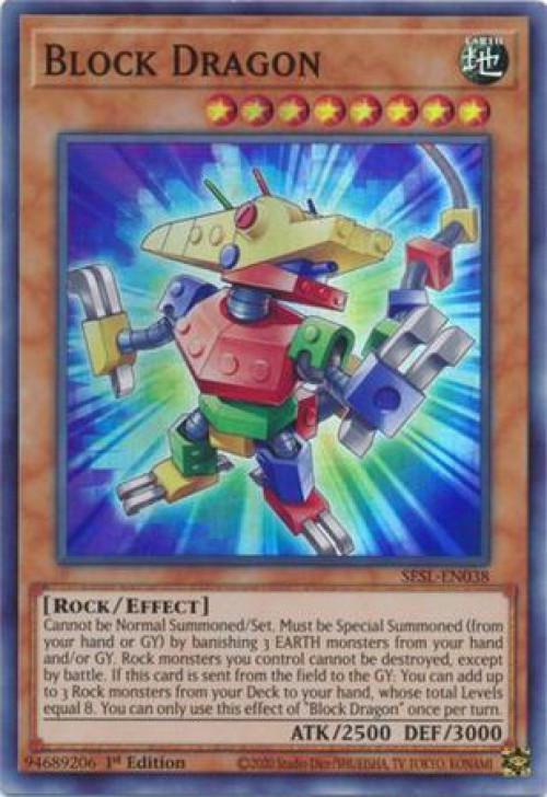 YuGiOh Secret Slayers Single Card Super Rare Block Dragon SESL-EN038 ...