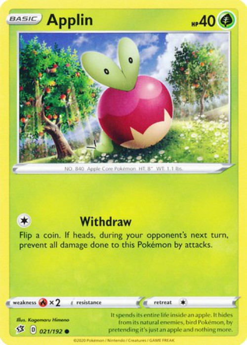 applin pokemon card price Trading Game Sword Shield Rebel Clash Single Card Common 21 Placeholder Image Provided Pokemon Applin 185/167 Illustration Rare