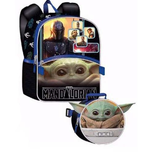 Star Wars The Mandalorian Baby Yoda Grogu 16 Backpack Lunch Kit The ...