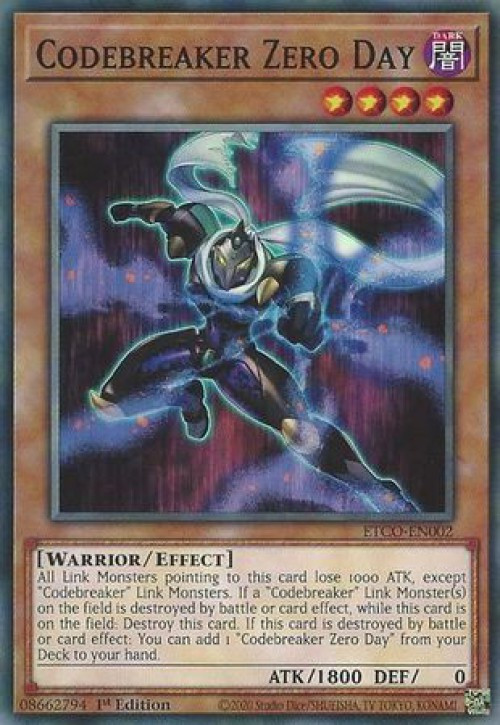 YuGiOh Eternity Code Single Card Common Codebreaker Zero Day ETCO-EN002 ...