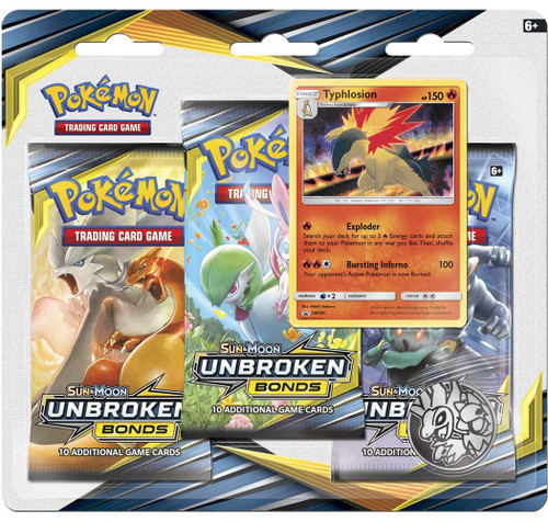 Pokemon Sun Moon Unbroken Bonds Typhlosion Special Edition 3 Booster Packs,  Promo Card Coin Pokemon USA - ToyWiz