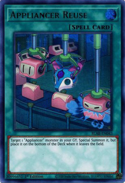 YuGiOh Battles of Legend Armageddon Single Card Ultra Rare Appliancer Reuse  BLAR-EN043 - ToyWiz