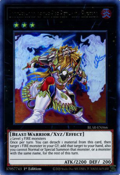 blar yugioh card list High Rate Draw - BLAR-EN018 - Secret Rare (You do not use Polymerization.) The original ATK of this card becomes 1200 x the number of Fusion Materials used for its Special Summon. YuGiOh Battles of Legend Armageddon