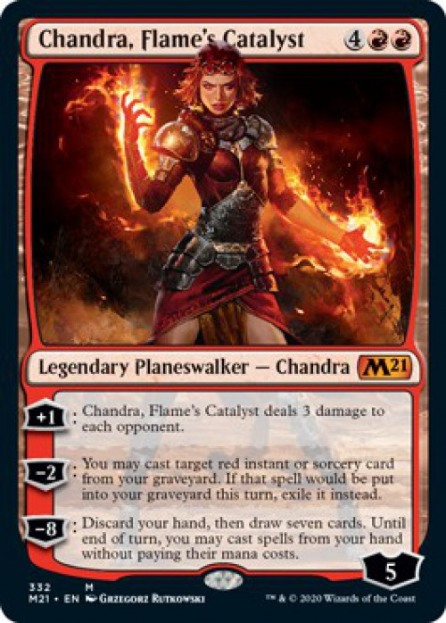 mtg all chandra cards Magic the Gathering 2021 Core Set Mythic Rare Chandra, Flame's Catalyst #332