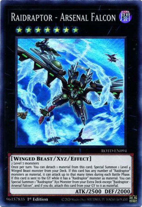 YuGiOh Rise of the Duelist Super Rare Raidraptor - Arsenal Falcon ROTD-EN094