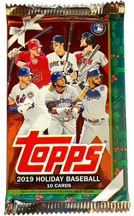 MLB Topps 2022 HOLIDAY Baseball Trading Card MEGA Box Pack 10 Cards - ToyWiz