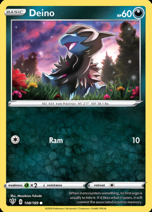 Deino 94/124 - Pokemon Dragons Exalted Common Card