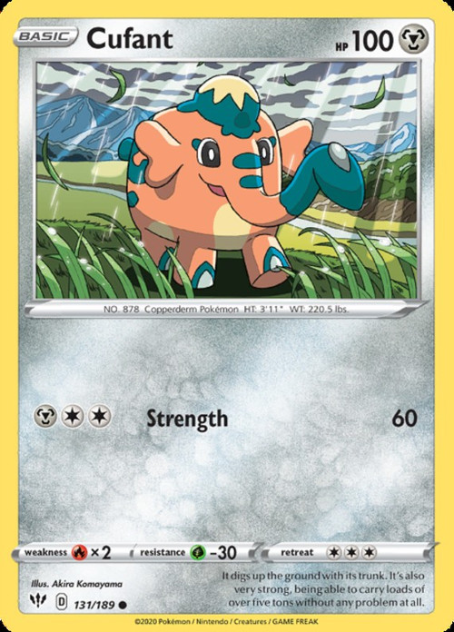 cufant pokemon card - 136/202 - Sword & Shield Weakness / Resistance / Retreat Cost Cufant 191/264 - SWSH Fusion