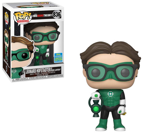 Funko Pop Television - The Big Bang Theory Leonard Hofstadter As Green Lantern 836 Exclusive 2019 Summer Convention 2