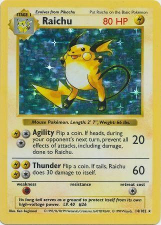 Raichu 14 Base Set ライチュウ ★ Holofoil pokemonbase014mp__31677.