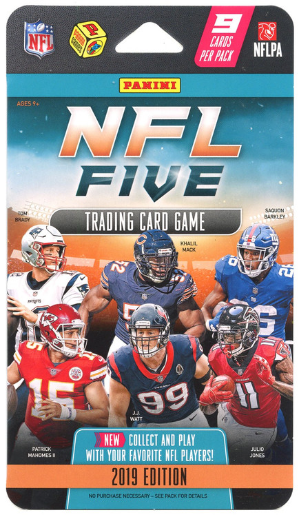 NFL Trading Card Game 2019 Five Football BLISTER Booster Pack 9 Cards ...