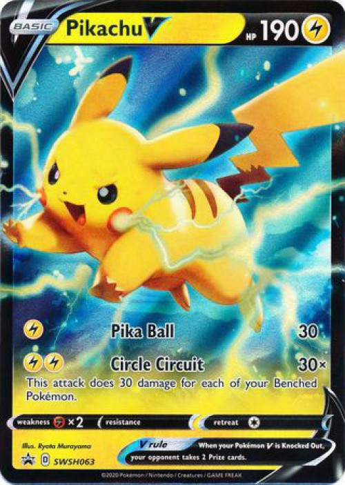 Pokemon Sword Shield Promo Single Card Holo Rare Pikachu V