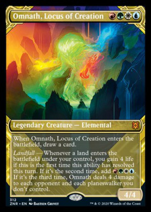Magic The Gathering Trading Card Game Zendikar Rising Single Card Mythic Rare Omnath, Locus of Creation 312 Showcase - ToyWiz Magic The Gathering Trading Card Game Zendikar Rising Single Card Mythic Rare Omnath, Locus of Creation 312 Showcase - ToyWiz