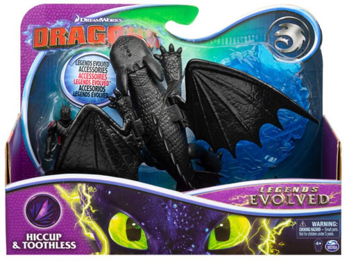 Dragons Legends Evolved Hiccup Toothless Action Figure 2-Pack Spin ...