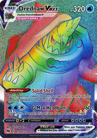 drednaw vmax pokemon card 075/073 | Rare Rainbow | SWSH3.5 Champion's Path Weakness / Resistance / Retreat Cost 2020 Pokemon Sword & Shield