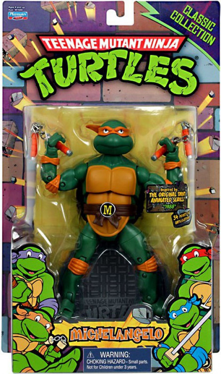 Playmates Toys Original TMNT Teenage Figurine: Classic 4  Teenage Mutant Ninja Turtles Green Action Figure Collection - Classic TMNT Set main image 1