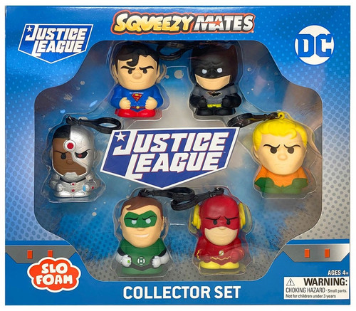 DC Squeezy Mates Justice League Super Man, Batman, Aquaman, Cyborg