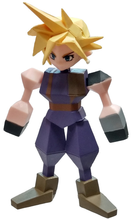 Final Fantasy VII Polygon Figure Cloud Minifigure Loose Square